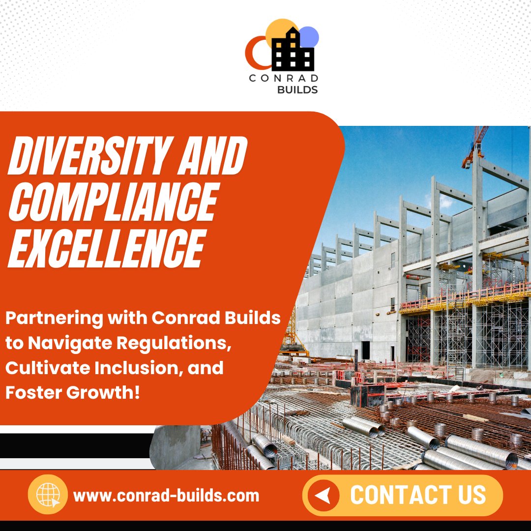 ConradBuilds's tweet photo. Elevate your business with Diversity and Compliance Excellence! 🌟 Partnering with Conrad Builds to Navigate Regulations, Cultivate Inclusion, and Foster Growth! 💼 Let's break barriers and build bridges together. Explore more at https://t.co/CijgIx031M

#DiversityExcellence https://t.co/6Gf2L1GDQJ