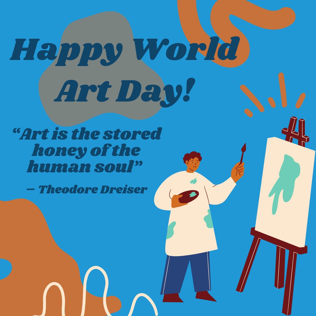 World Art Day strengthens the links between artistic creation and society through greater awareness of artistic diversity and expression. Shine the light on arts education as inclusive and equitable! Coming soon watch for our free Outdoor Art Experiences starting in June!