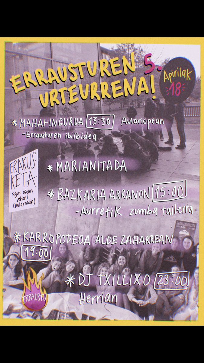 Badator Errausturen 5. urteurrena eta egun osoko egitaraua antolatu dugu, ❤️‍🔥❤️‍🔥anima zaitez apirilaren 18an Ibaetan gurekin ospatzera!!!💐💐