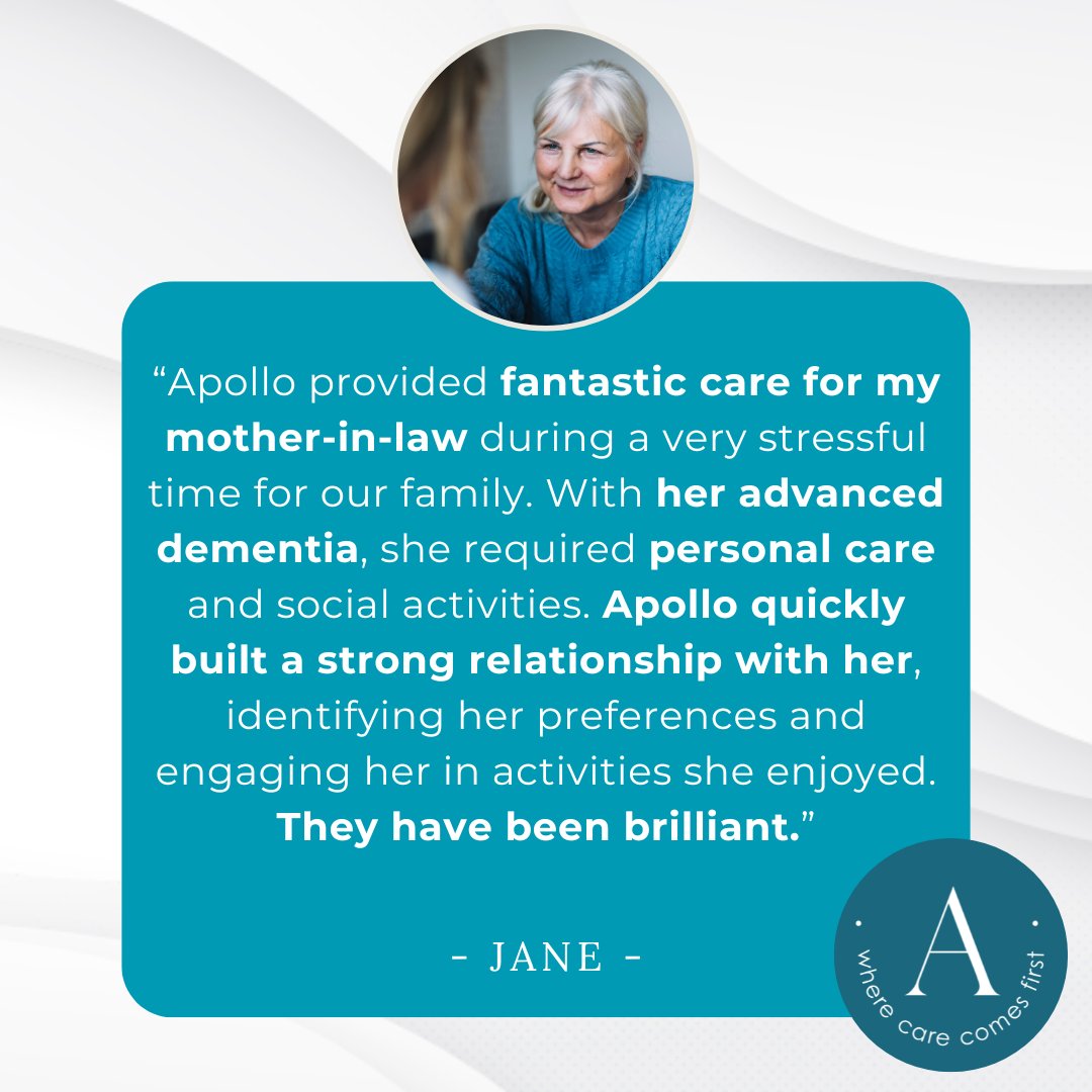 Jane expresses heartfelt gratitude for the exceptional care provided by Amanda, Rosemary, and the entire Apollo Care team, highlighting their transformative impact on her family's well-being. 💖✨

#HeartwarmingStory #CareAgency #ApolloCare