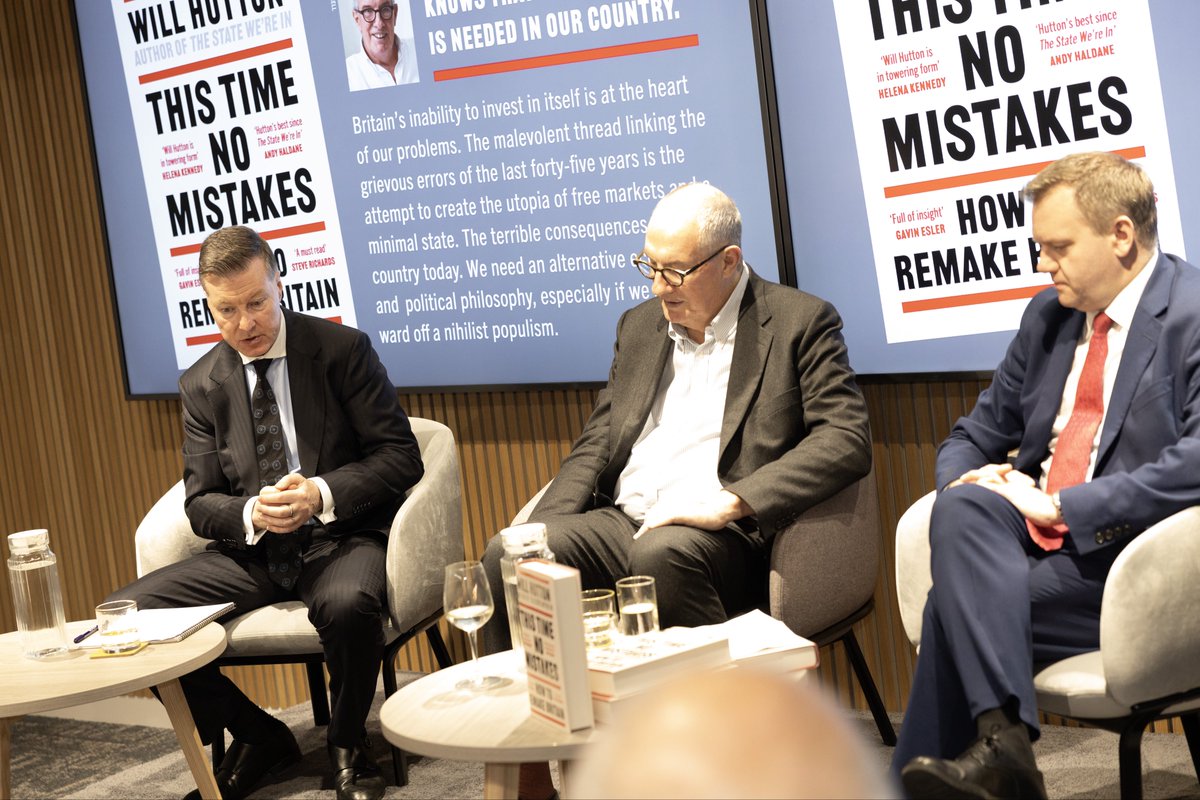 Prospect recently hosted an excellent launch of leading author and commentator Will Hutton’s new book 𝘛𝘩𝘪𝘴 𝘛𝘪𝘮𝘦 𝘕𝘰 𝘔𝘪𝘴𝘵𝘢𝘬𝘦𝘴. As well as Will, speakers at the event included Prospect General Secretary Mike Clancy and shadow cabinet member Nick Thomas-Symonds MP.