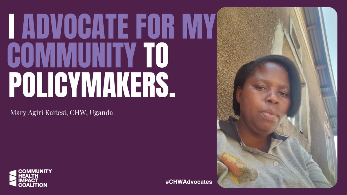 'I know that health is a right for everyone, so I voice community needs and concerns to health policymakers and providers, aiming to improve accessibility and responsiveness of health services.' @agirimary70507 works as a CHW in Uganda, supported by @NamaWellness .