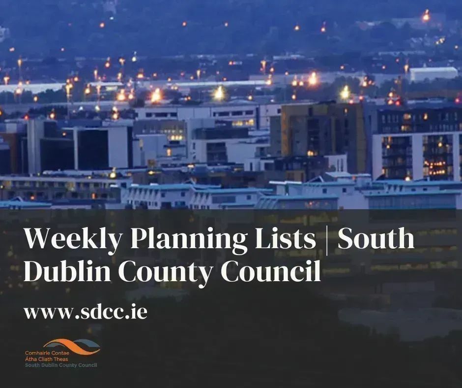 Would you like to know what's planned for your area? 🔎 You can check out South Dublin County Council's weekly planning lists here: buff.ly/3TddeIk