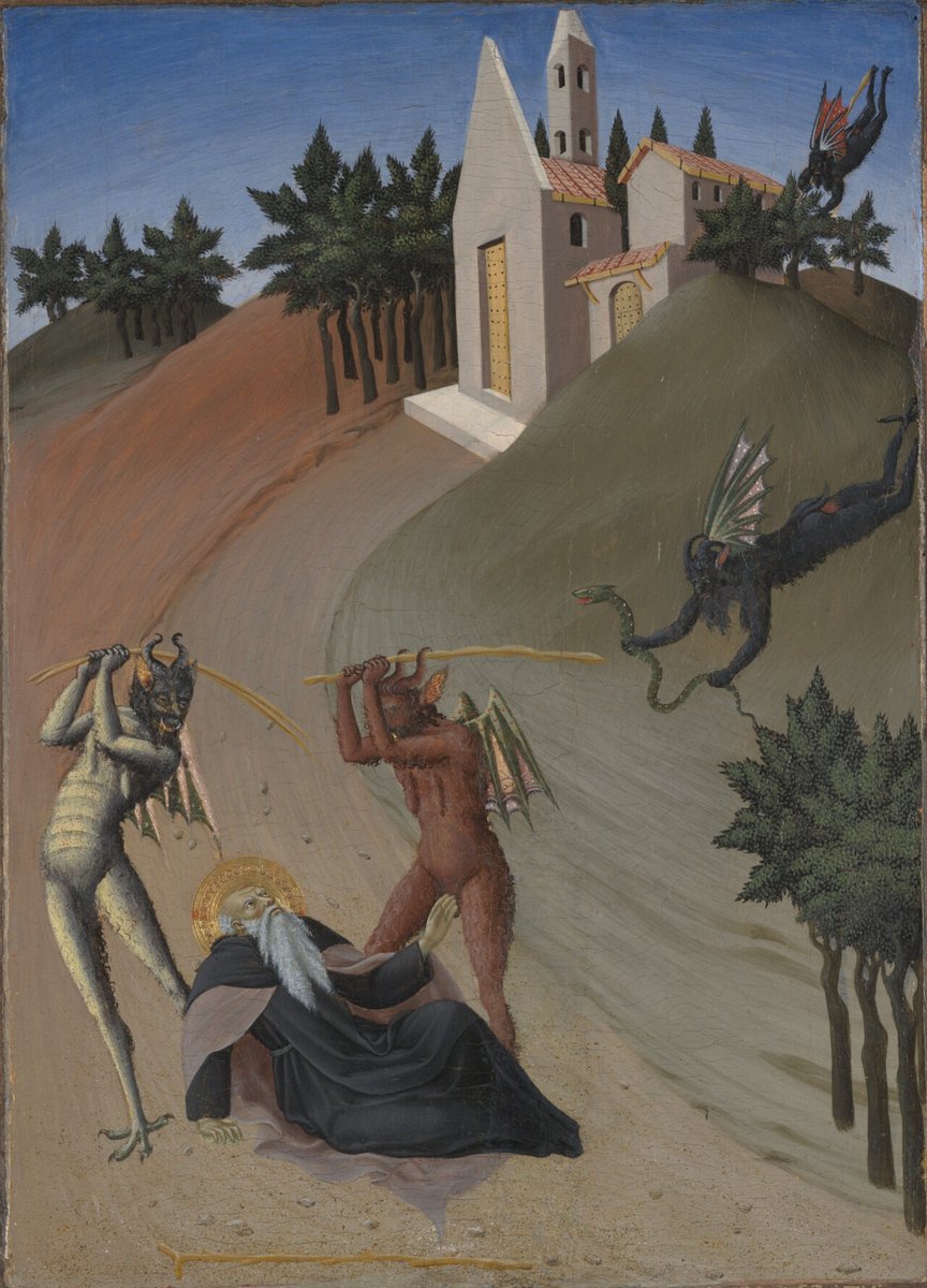 St. Anthony beaten by devils, Master of Osservanza (c. 1430).