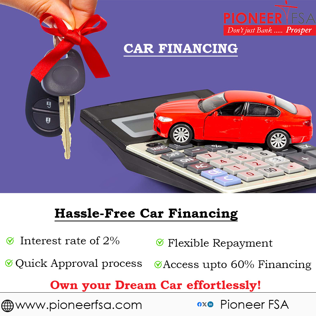 Experience hassle-free car financing with
@pioneer_fsa
! Competitive rates, flexible repayments of up to 24 months, and quick approval. Drive away in your dream car with ease. Let us guide you every step.  pioneerfsa.com #PioneerFSA #CarFinancing #DreamCarJourney
