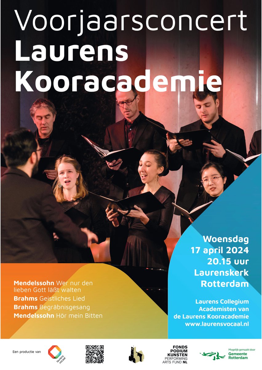 Een programma vol repertoire van Mendelssohn en Brahms voor koor en orgel. Kom jij woensdag luisteren naar het concert door de Laurens Kooracademie in de Laurenskerk Rotterdam? Info en tickets: laurensvocaal.nl/agendas/view/1…