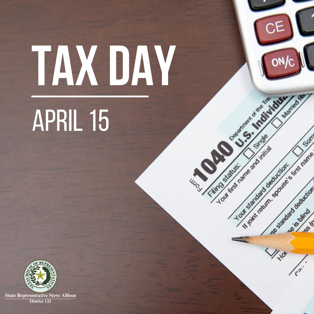 Today is Tax Day HD 121, make sure to file your taxes by today or apply for an extension.