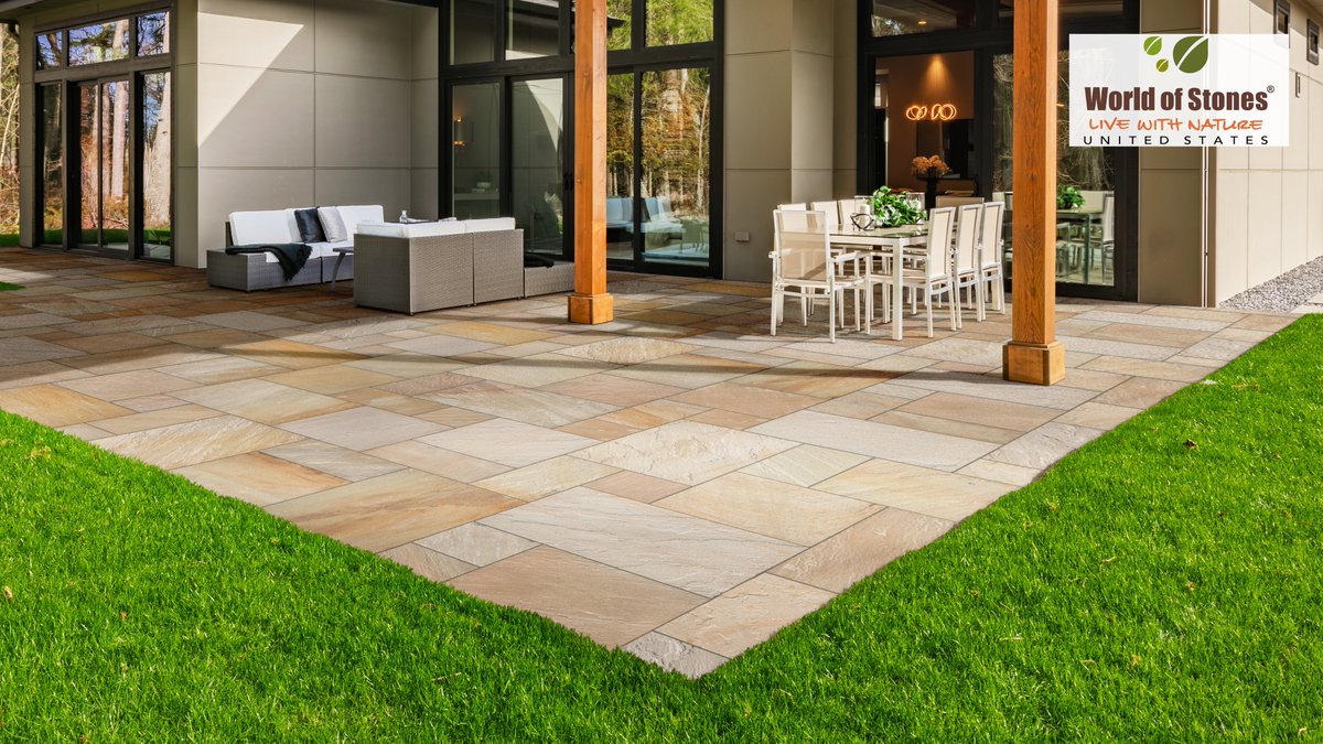 #Spring is here!

Enhance your #outdoorspaces with our “Desert Buff” #NaturalStone #Paving. Its unique #sawnedges and warm brown tones create a serene #oasis.

#Spring #OutdoorLiving #PremiaCollection
