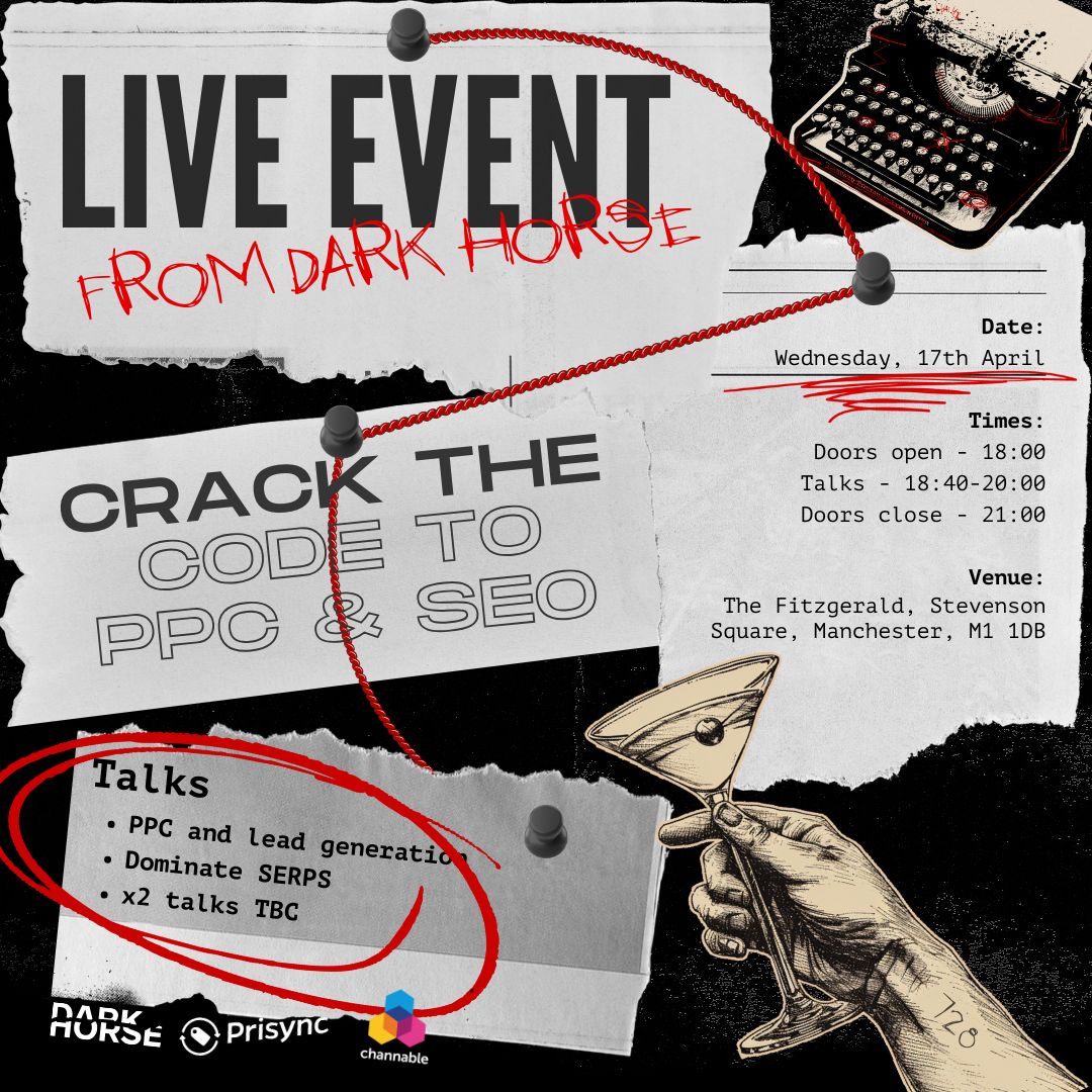 Live #event from Dark Horse, Crack The Code PPC & SEO 🔥

🗓17th April, Wednesday

While you still have time, save your spot for this amazing opportunity.

#ecommerce #businesstips #retailstrategy