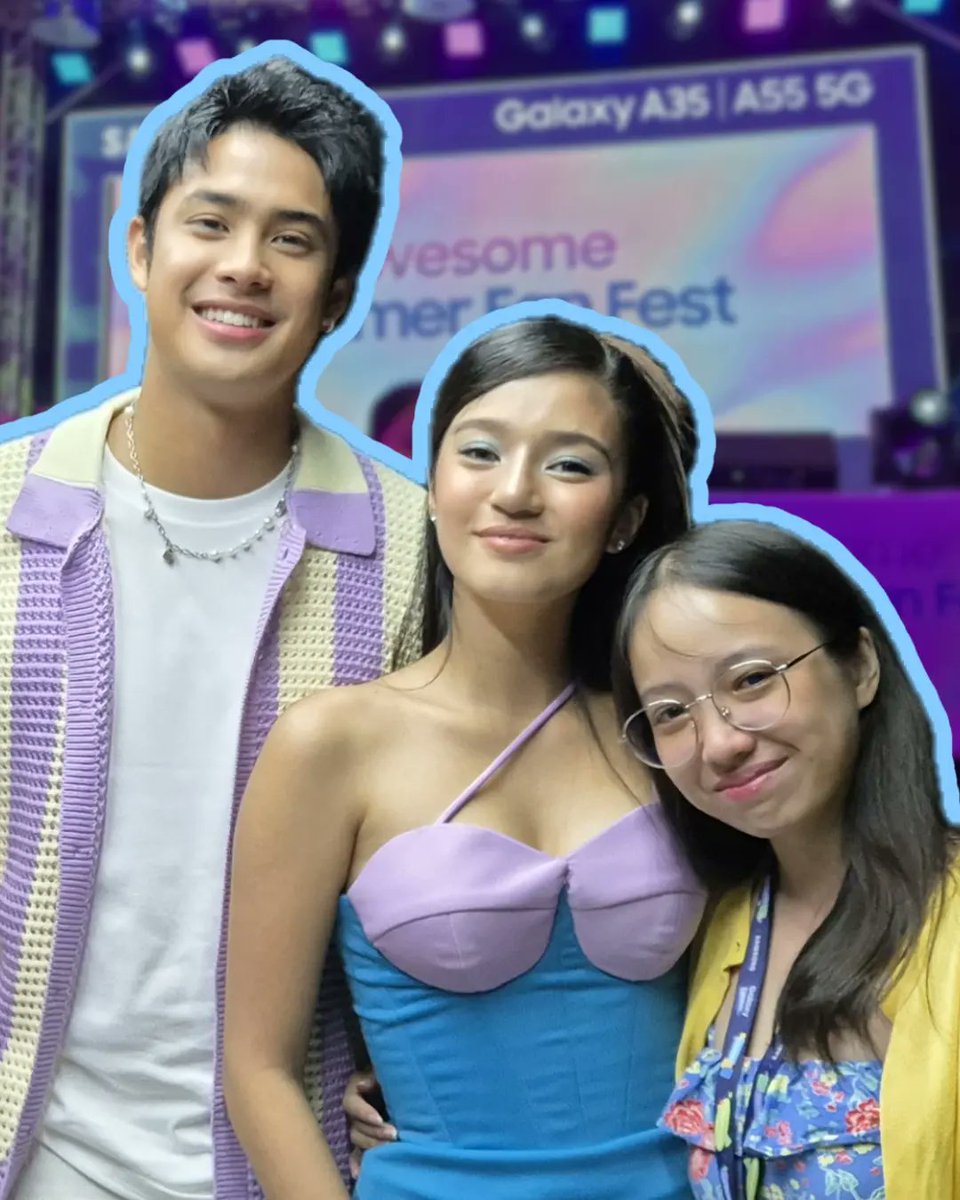 SinagKalayaan's tweet photo. Finally met my #DonBelle! First time seeing them at the Samsung Galaxy Awesome Summer Fan Fest. 🌤

Still can't believe I got to see them already and I feel embarrased that I cried before, during, and after it all. But hey, at least I got to have the cutest interaction with them. https://t.co/yC51KrLbWM