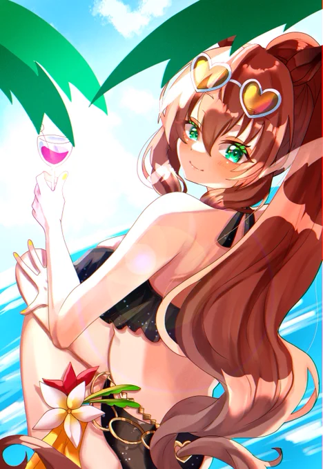 「トレーナーくんも一杯、いかがかしら?」#ウマ娘 #マルゼンスキー 