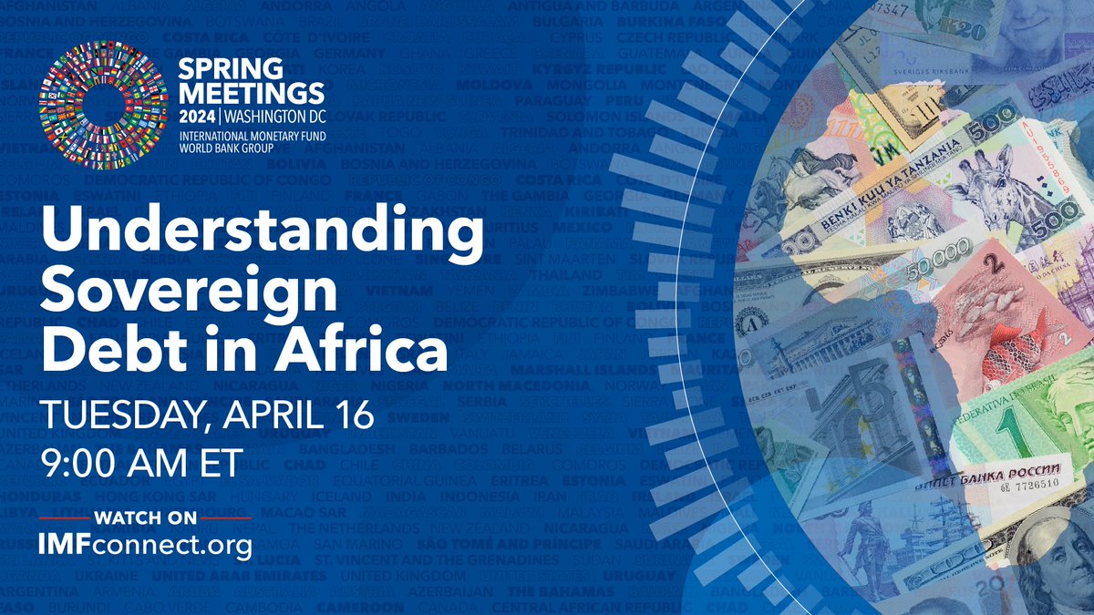 Global shocks contribute to tighter global financing conditions. Learn how they are affecting Africa at a live discussion that brings together experts from the IMF and ALSF @africalegal to take stock of sovereign debt challenges | April 16, 9:00 AM ET imfconnect.org/content/imf/en…