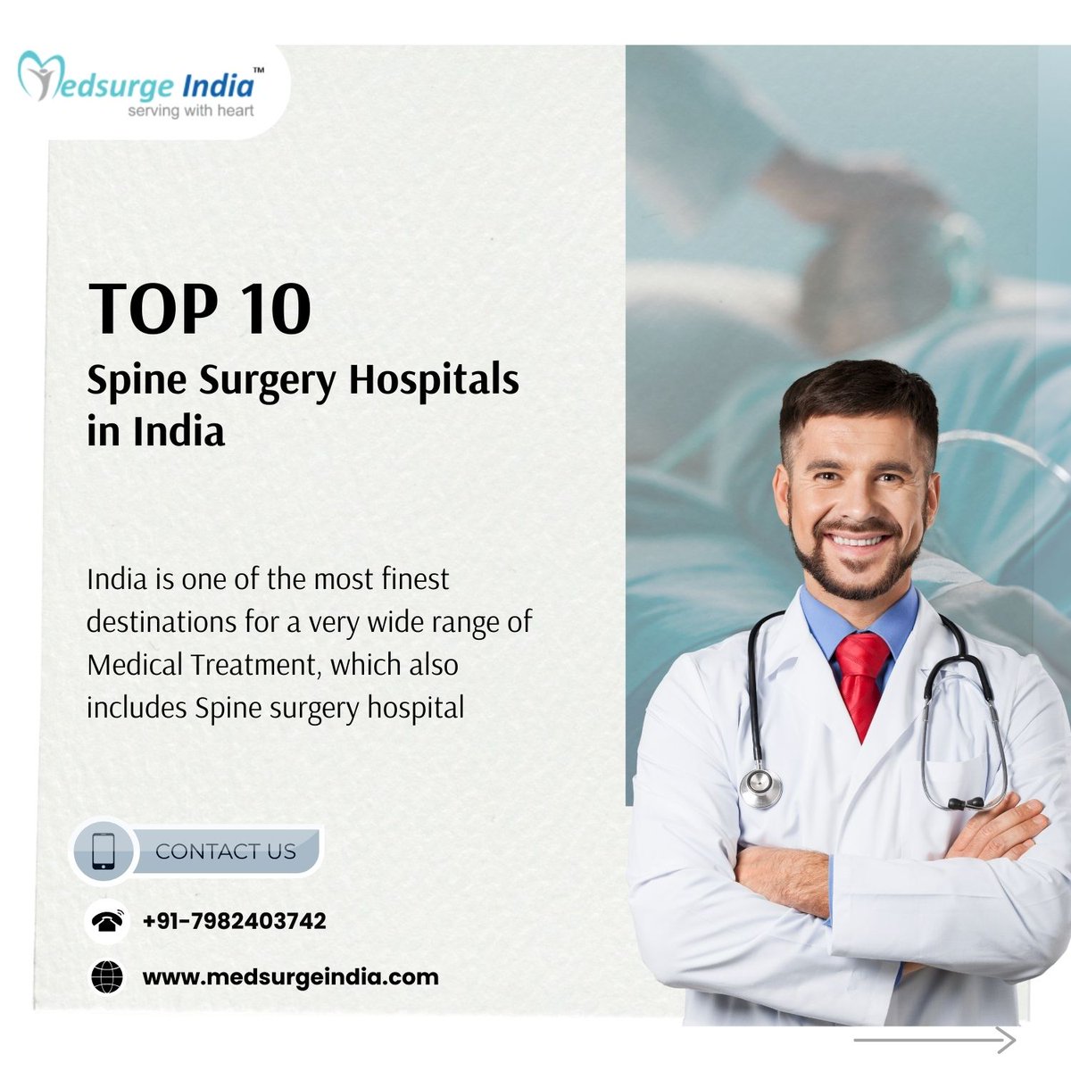 Looking for the best care for your spine health? #India is one of the finest destinations for a very wide range of #MedicalTreatment, which also includes #Spinesurgery hospitals. Click - rb.gy/cmngvx #TopHospitals #IndiaHealthcare #medicaltourism #healthcare