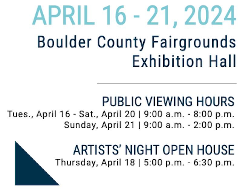 Join us for the St. Vrain Valley Schools Student Art Show! Public viewing times at the Boulder County Fairgrounds begin tomorrow April 16th and go through this Sunday the 21st. Our Artists' Night Open House will be Thursday, April 18th from 5 PM - 6:30 PM.