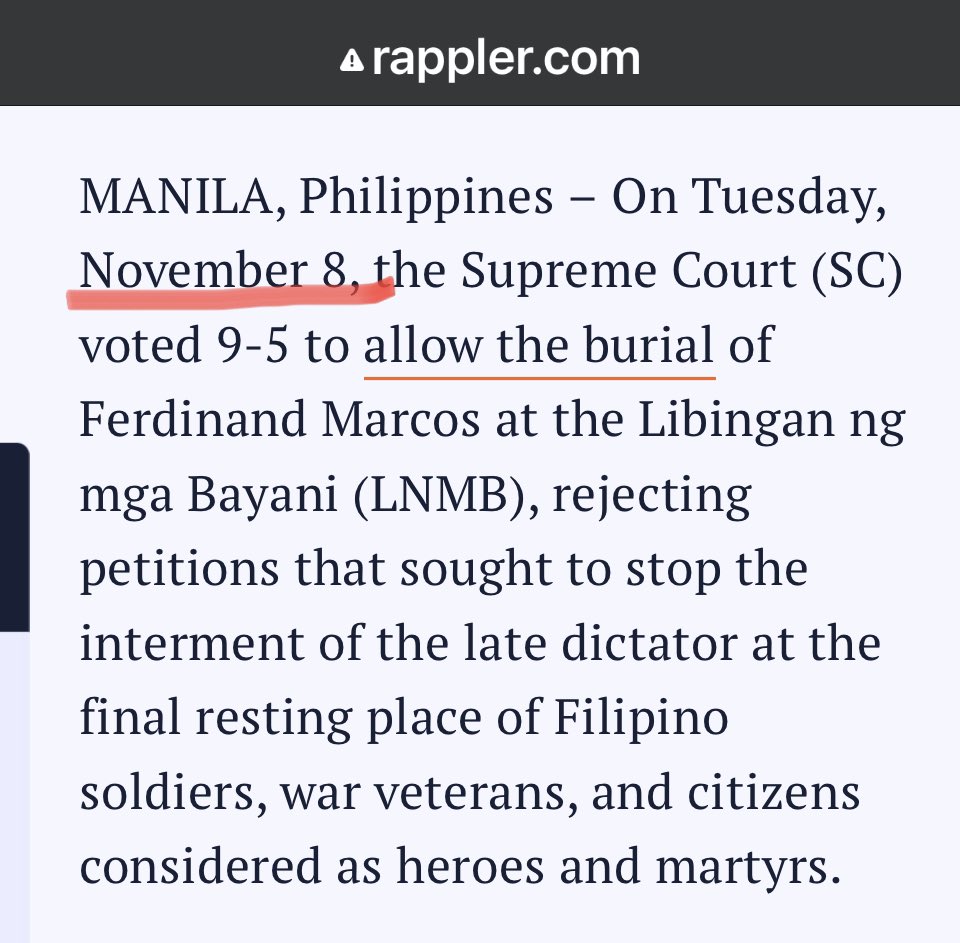 @LSaratoga1027 @llokano202306 Tongue in a mow… that Supreme Court ruling came after PRRD gave orders on the PFEM burial…. IN0000TIL… 

Aug 7 2016 PRRD ordered the burial of PFEM.

Nov 8 2016 Supreme Court voted to allow the burial.

IN00000TIL KANG B0B0 KA… T0NTA…