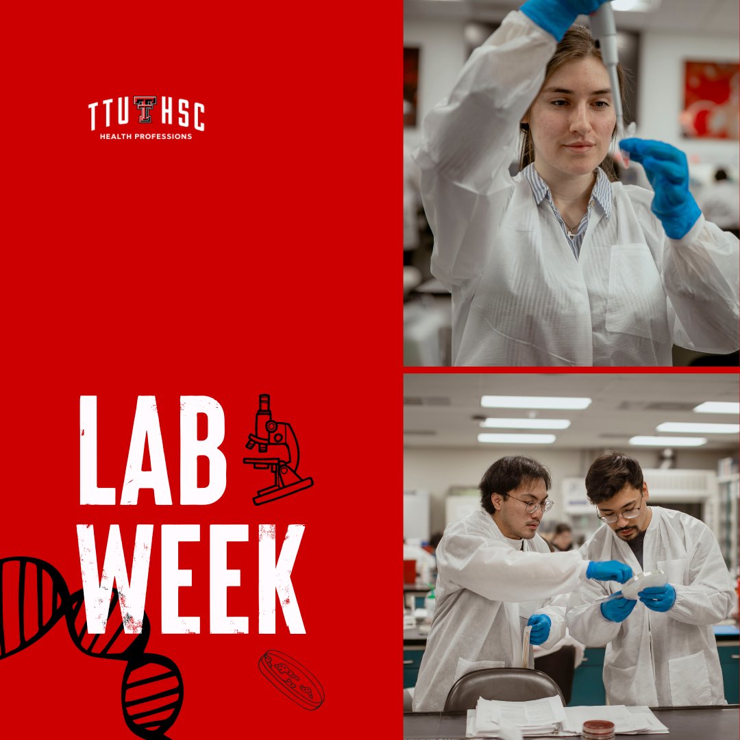 TTUHSC_SHP's tweet photo. Happy #LabWeek!

Medical Laboratory Professionals Week is an annual celebration of medical laboratory professionals and molecular pathologists who play a vital role in health care and patient advocacy. #SHPRedRaider https://t.co/GT4icR9pSj