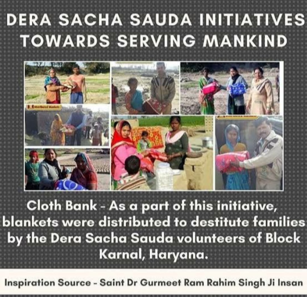 In today's era, despite so much economic growth, it is surprising that there are such needy people who do not even have clothes. Dera Sachcha Sauda came forward to help them. Inspired by #SaintDrMSG Dera Sacha Sauda volunteers provide clothes to such needy people.
#ClothBank