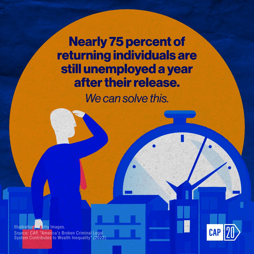 An overwhelming amount of formerly incarcerated individuals struggle to find work after being released. This #SecondChanceMonth, tell your representative to pass legislation that allows people to re-enter the society: americanprogress.org/take-action/te…