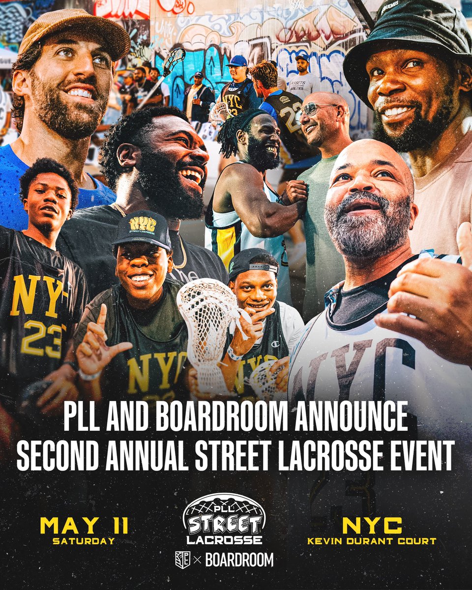 Street Lacrosse is coming BACK to New York City— See you in May 🗽🥍 @boardroom @PaulRabil @richkleiman @KDTrey5