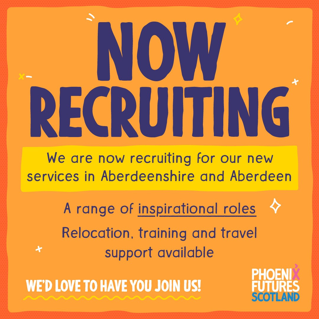Now Recruiting! We're pleased to open applications for our new services across Aberdeenshire, opening in the Autumn 2024. If you're passionate about making a positive impact in the lives of others, visit the link below to apply! careers.phoenixfutures.org.uk/current-vacanc…