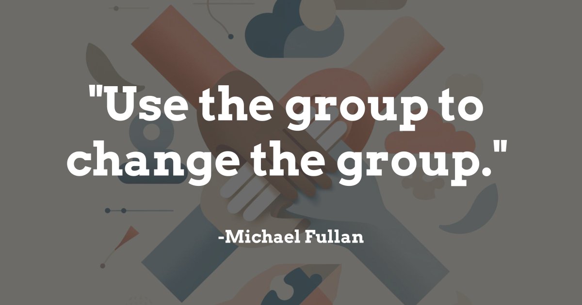 #EdLeaders, when you foster collaborative teams with a clear focus & effective processes, your focus can shift from compliance to support. As they work toward their goals, w/ support, continual change & improvement will come from within the group itself. @MichaelFullan1 #EdChat