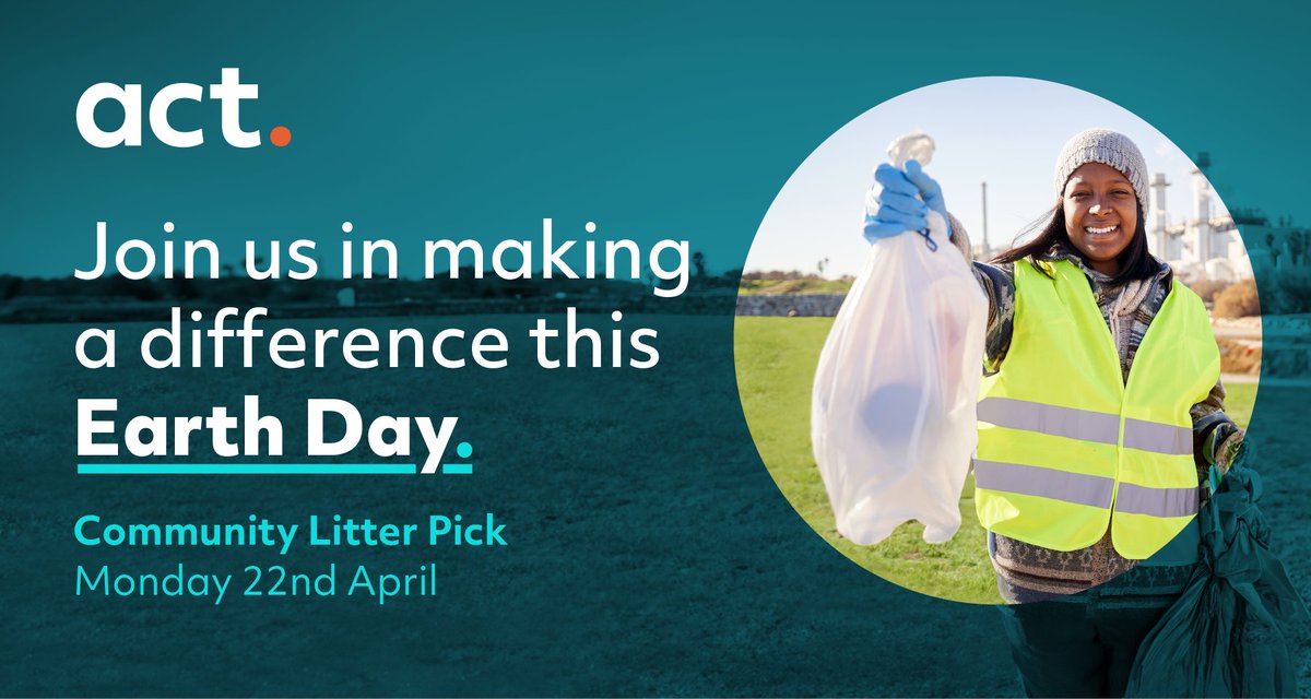 🌍 This Earth Day show your commitment to local change by joining our community litter pick. 🗑️ The event takes place on April 22nd at 1pm and ends with a well-earned afternoon tea at ACT HQ. Sign up 👉🏻 bit.ly/4cpj3Nw