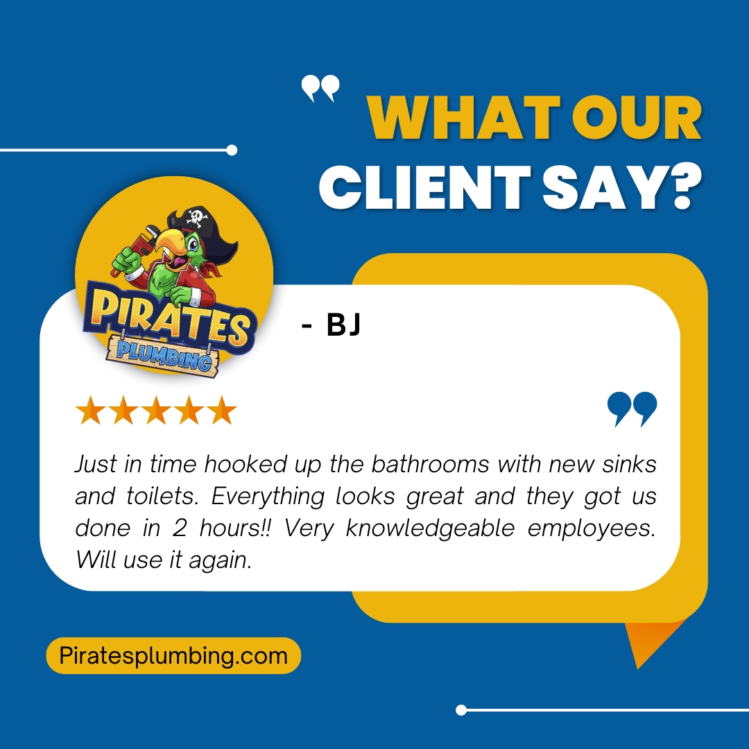 Join our growing list of happy customers today.

Contact us now!
🌐 piratesplumbing.com
 📞727-412-8075
📧 admin@piratesplumbing.com

#PiratesPlumbers #plumbers #homeimprovement #reliable #trusted #fairpricing #plumbingheroes #solutions #innovative #passionateplumbers