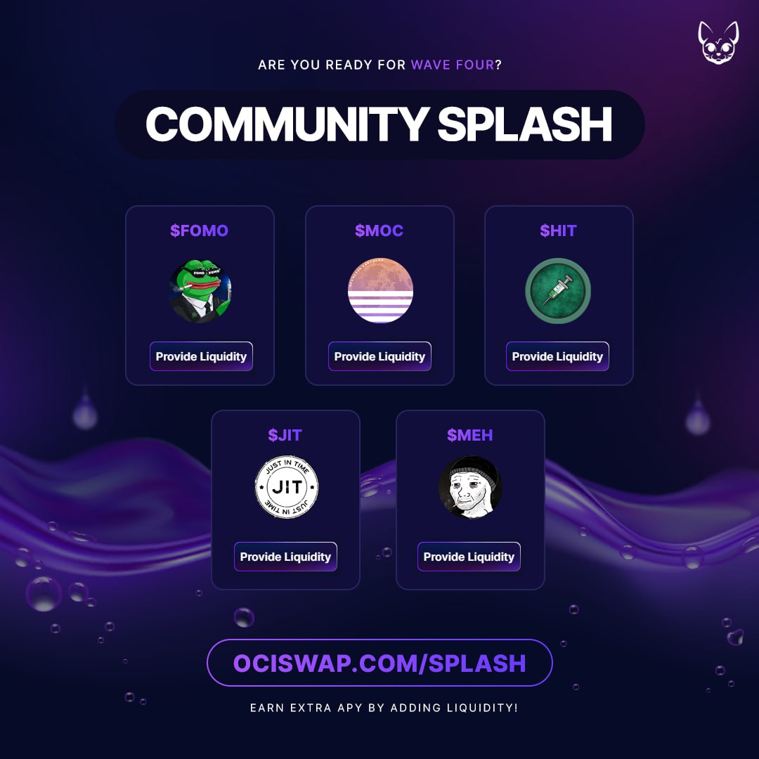 FOMOXRD's tweet photo. 💥 $FOMO wave 4 community splash officially LIVE!

Liquidity providers get rewarded with FOMO on top of their $OCI rewards✊️ exclusively on @ociswap

$XRD 

#MemecoinSeason2024 https://t.co/ikUIB7ATXQ