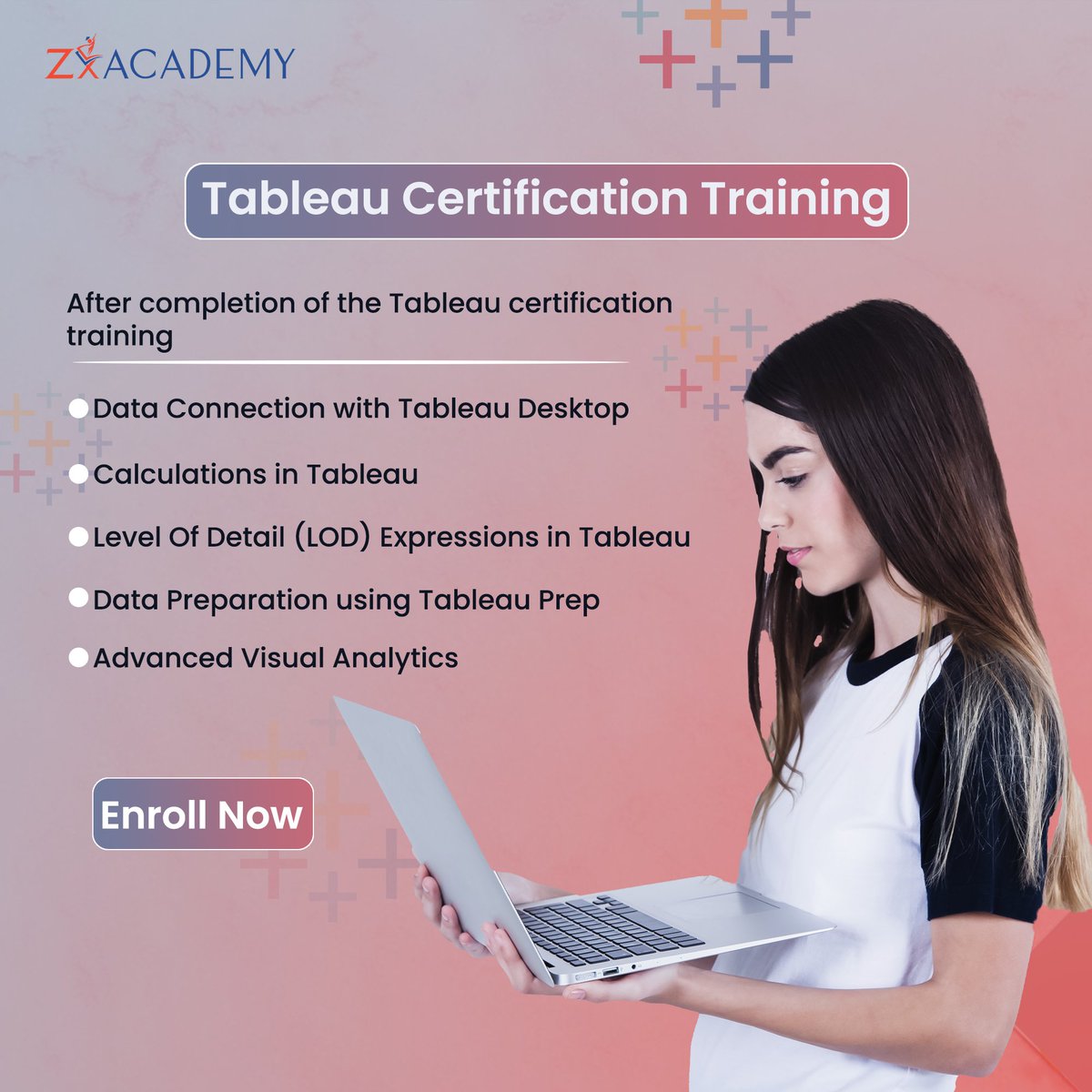 📷 Elevate Your Data Skills with ZX Academy Tableau Certification Training! 📷📷
#TableauTraining #DataVisualization #Certification #ZXAcademy #DataSkills #AnalyticsTraining #DataViz #TableauServe #TableauCloud #DataVizChallenge