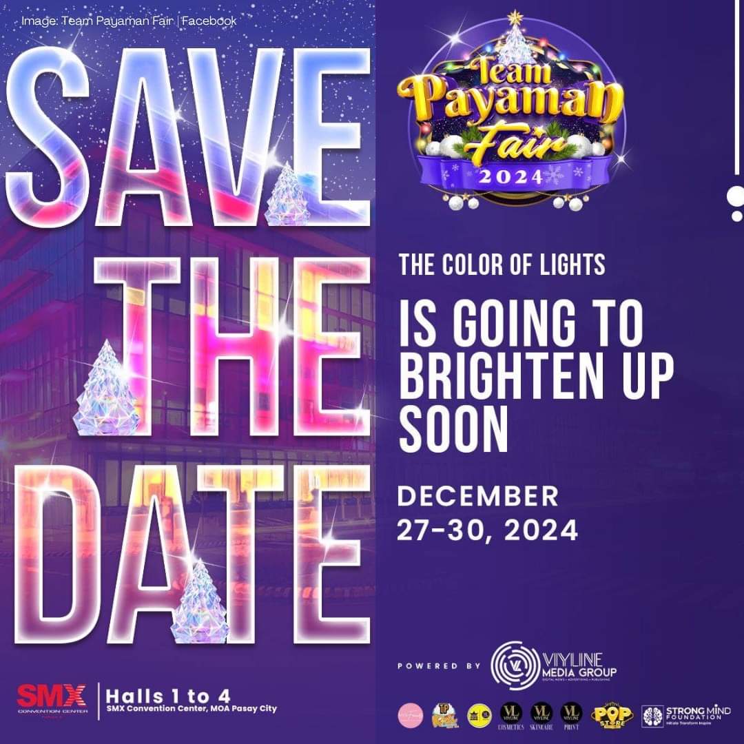VL_MediaGroup's tweet photo. This is it! Tara na po ulit at makisaya sa Team Payaman Fair 2024: The Color of Lights! ๐๐ฉต
The color of lights is going to brighten up soon at SMX Convention Center Manila โจ
Save the date, mga kapitbahay! December 27-30, 2024
#TPFair #TheColorOfLights #VIYLineMediaGroup https://t.co/a706lOpgyR