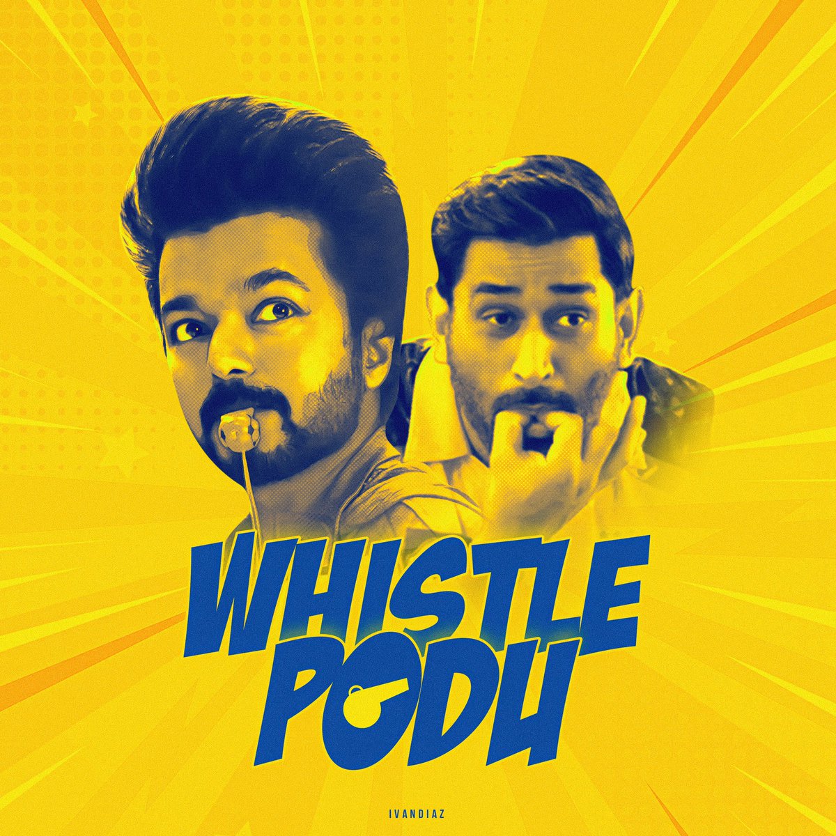 Thalapathy @actorvijay & @ChennaiIPL Insta collab post for #WhistlePodu 🔥 #TheGreatestOfAllTime 🐐