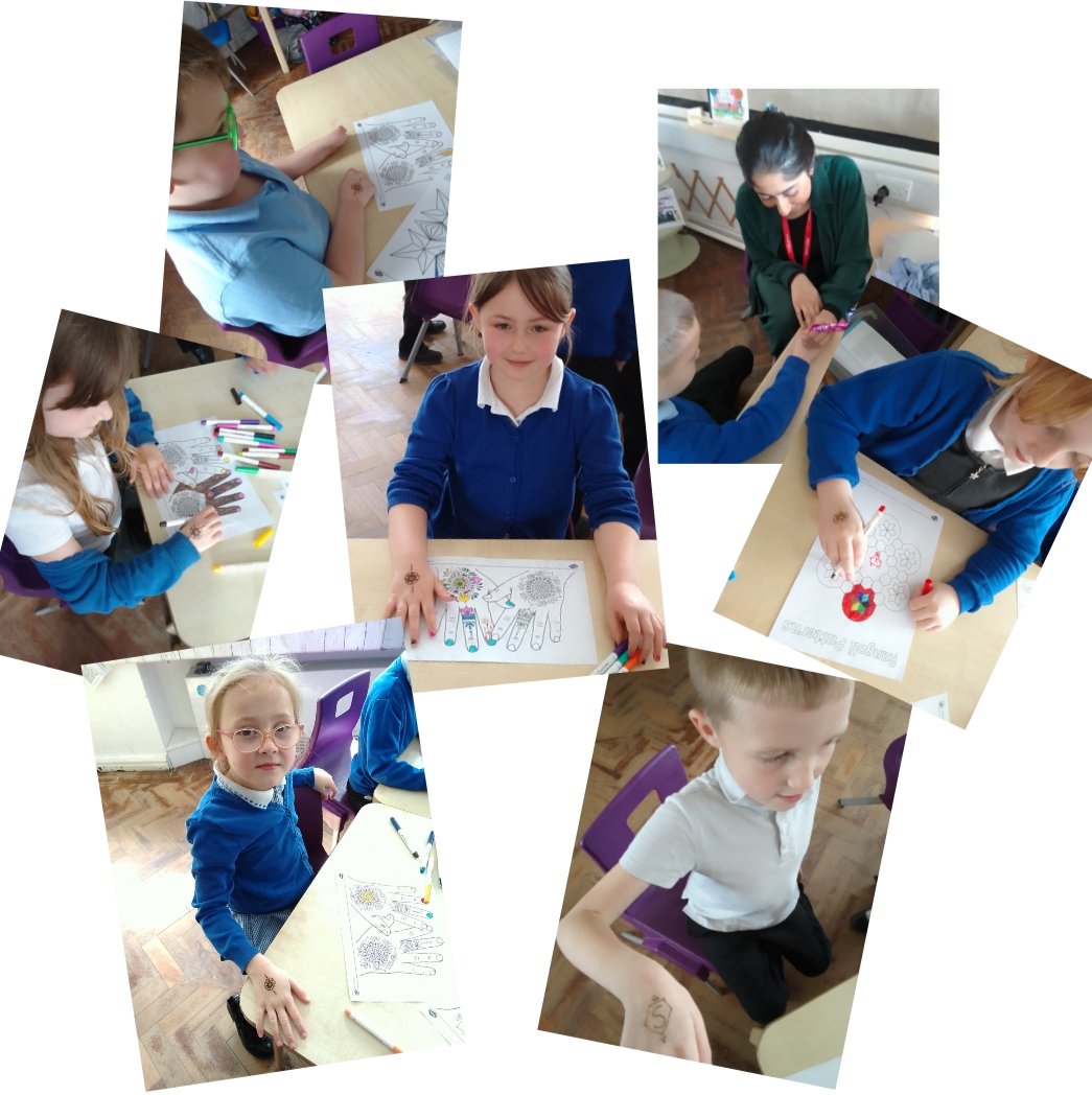 IPMATGirnhill's tweet photo. Foxes enjoyed learning about Eid and getting Henna designs on their hands today by the lovely Miss Khan. Thank you! ๐โญ#IPMATGIS #GIRNHILLfoxes #GIRNHILLre https://t.co/NwuVXAskbY