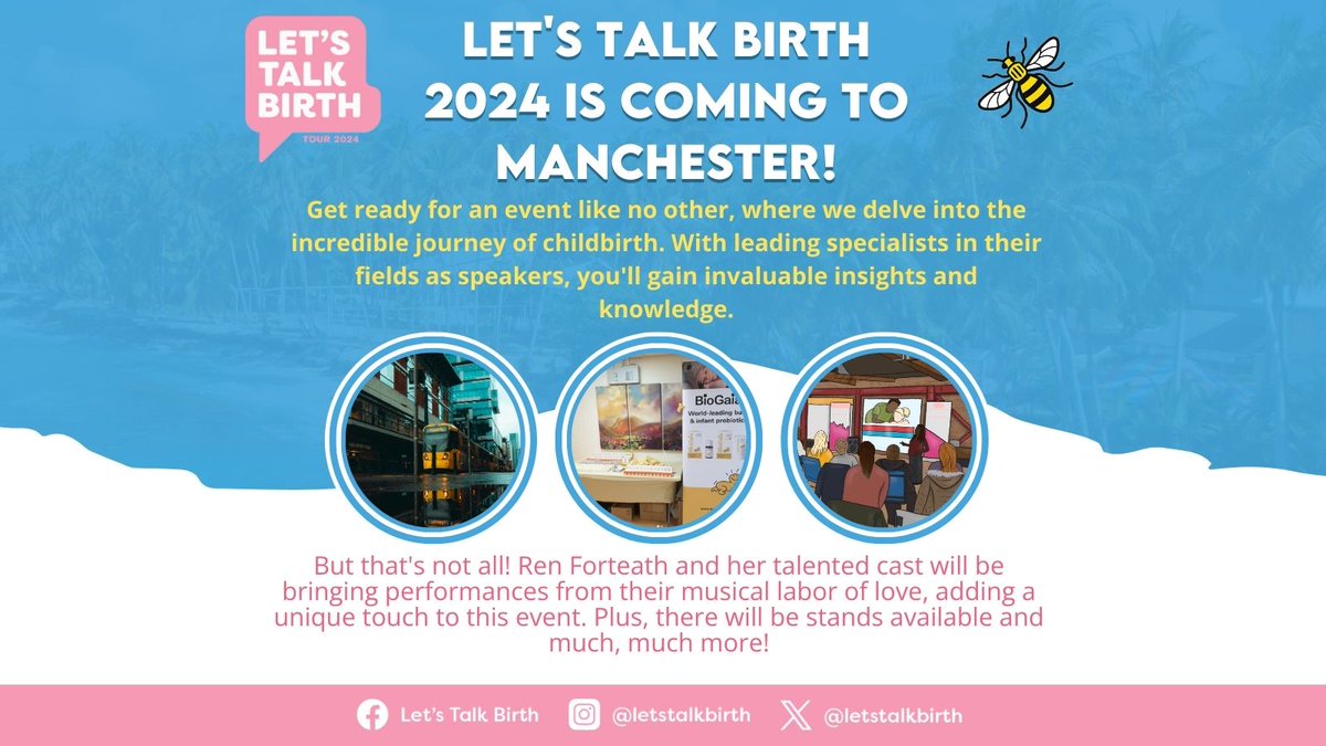 'Get Ready, Manchester! Let's Talk Birth 2024 is Coming Your Way!' Stay tuned for our date and venue announcement. letstalkbirth.com #LetsTalkBirth #ManchesterEvents #ChildbirthJourney #ExpertSpeakers #Manchester