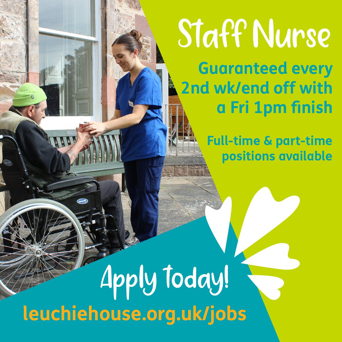 Exciting opp for a staff nurse to join our dedicated team, providing professional clinical nursing to our guests and ideally have a genuine passion and interest in working with neurological conditions. 👇💚 Find out more about Leuchie and our benefits... leuchiehouse.org.uk/jobs