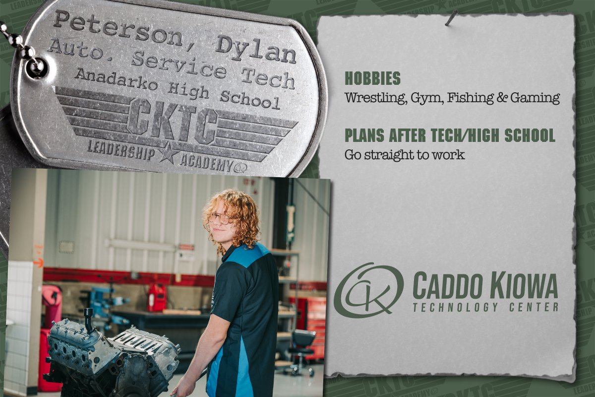 ⭐️CKTC Leadership Academy⭐️ Automotive Service Technology (AM) President Dylan Peterson.

#CKTC | #LeadershipAcademy | #OKCareerTech | #AnadarkoWarriors