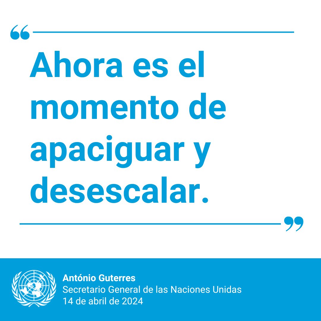 'La paz y la seguridad regionales, y de hecho mundiales, se están viendo socavadas a cada momento. Ni la región ni el mundo pueden permitirse más guerras'. – @antonioguterres ante el Consejo de Seguridad tras la escalada de tensión en Oriente Medio. news.un.org/es/story/2024/…