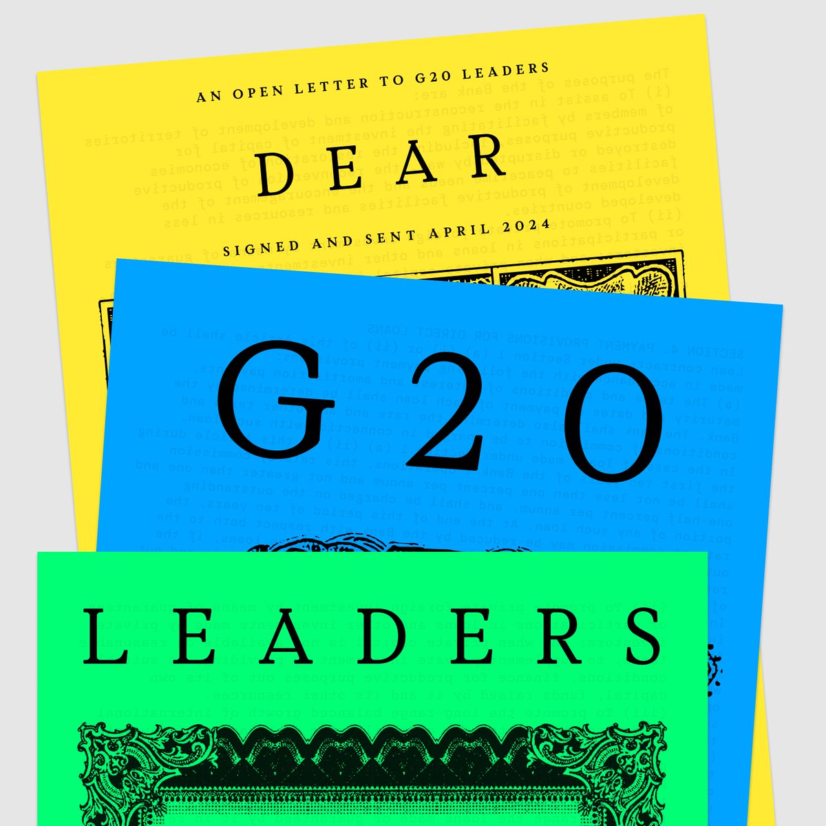 #DearG20

The global financial system needs an upgrade. 

#G20 Leaders must act: Triple the Investment. End crippling debt. Make polluters pay. 

📩Read and share the letter to G20 Leaders at globalgoals.org/dearG20