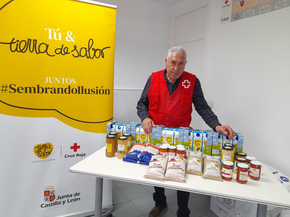 Gracias a @ITACYL por los productos de primera necesidad de @Tierradesabor, que ya están llegando a nuestros almacenes. Gracias a esta subvención podremos apoyar a familias vulnerables en Castilla y León. Juntos #sembrandoilusión #SerMejores