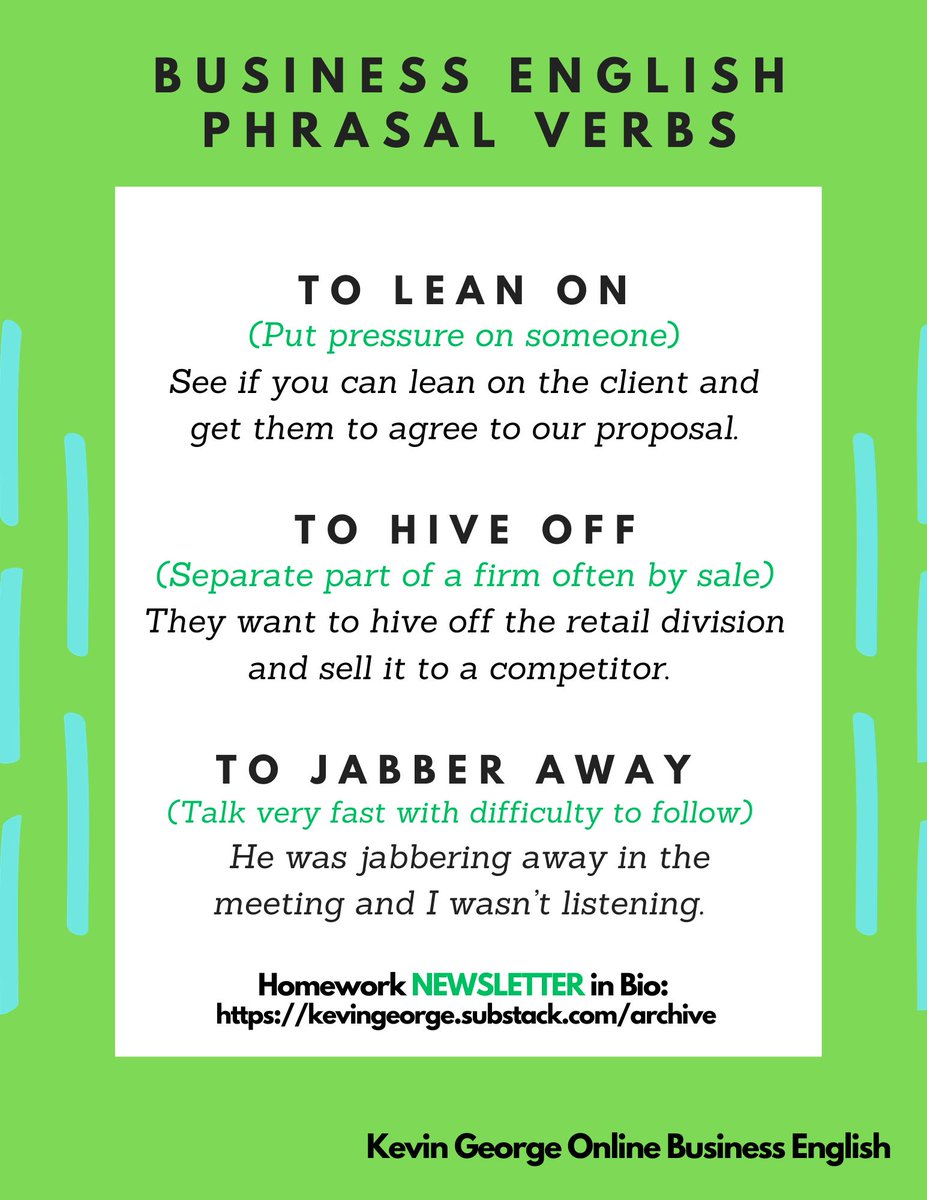 Post 47 - Advanced C1 English phrasal verbs with examples from business contexts!
More examples in the thread 🖊️
Check link in bio or below⬇️in comments for FREE Homework Newsletter📧
#英語日記 #twinglish #ESL #teachers #phrasalverbs #vocabulary #LanguageLearning #LearnEnglish