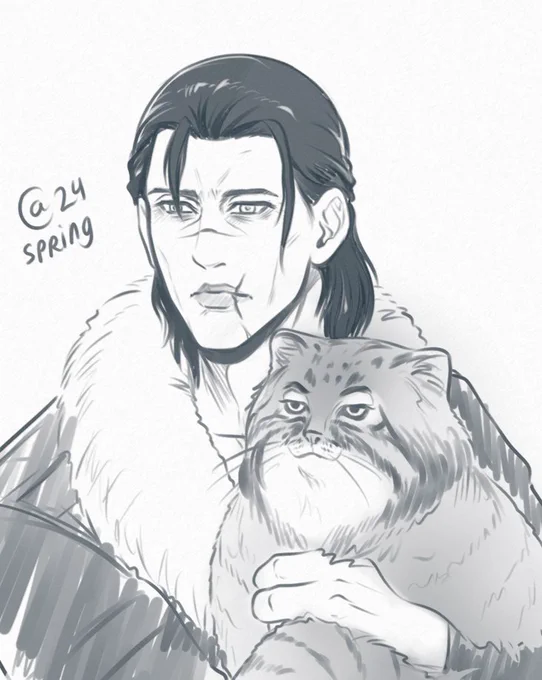 Sergei Dragunov with a manul (pallas cat) 
#tekken #fanart #TEKKEN8 #鉄拳 #manul #FG 