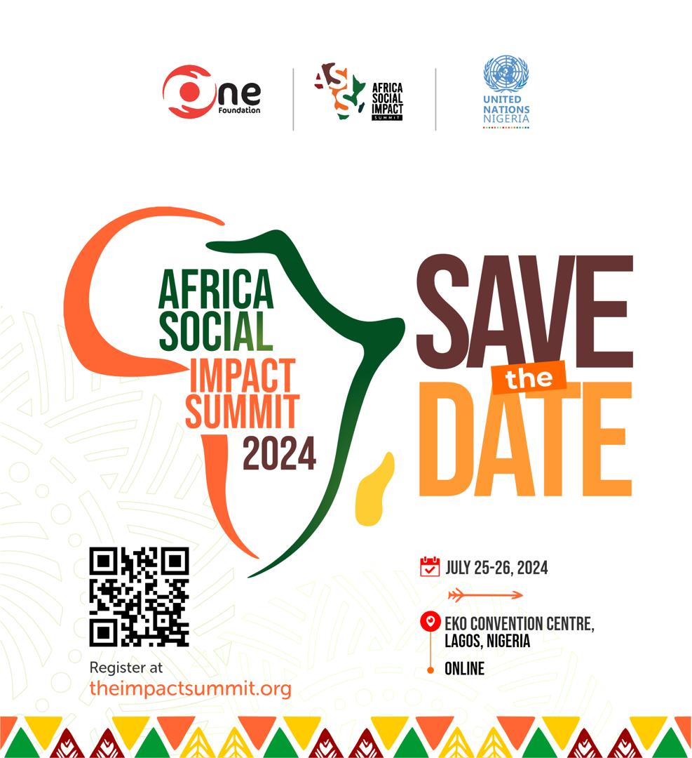 onefoundationng's tweet photo. Africa, mark your calendars—The Africa Social Impact Summit is back!

Join us live at the Eko Convention Centre, Lagos, on July 25-26, 2024.
Register here:
https://t.co/cRtlVtPpWO https://t.co/mLLb01L4AV