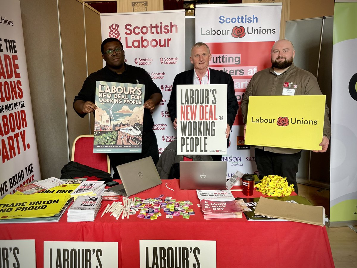 Great to meet & talk with trade union reps & colleagues at @ScottishTUC Congress 2024 in Dundee today. @ScottishLabour has a new deal for working people which will see massive transfer of wealth & power into the hands of working people - and unions have a key role to play in this