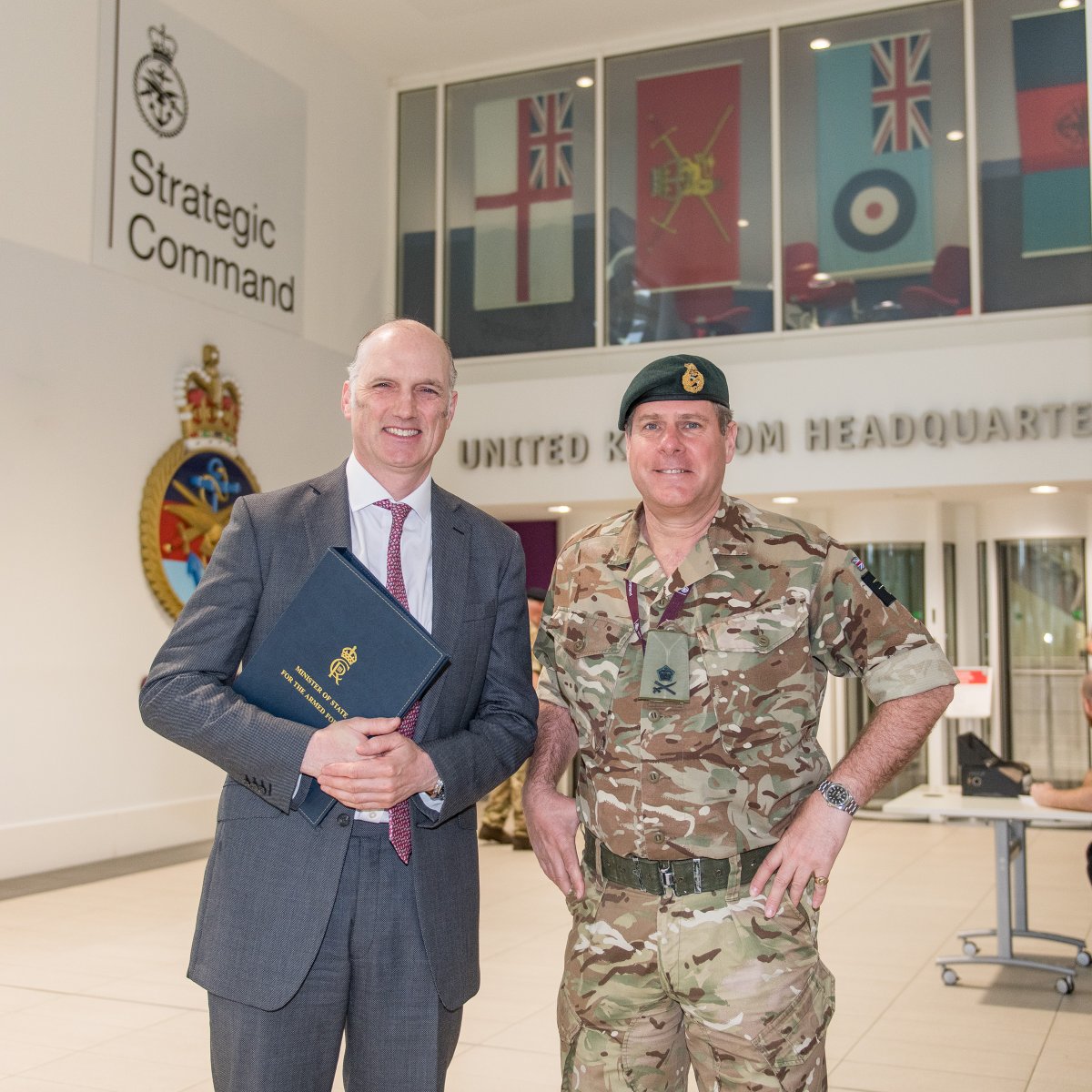 Permanent Joint Headquarters is the hub for controlling the UK’s overseas military operations. Armed Forces Minister @leodochertyuk today met the Deputy Commander of @UKStratCom & spoke with personnel who supported the RAF operation which destroyed Iranian drones at the weekend.