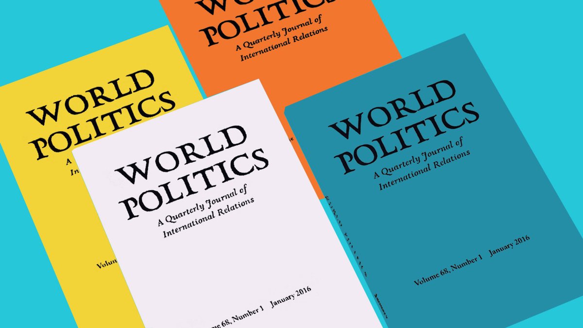 The April issue of @World_Pol is online! muse.jhu.edu/issue/52347 @SoerenHenn @minjulisettekim @BobbyGulotty @rmkubinec @hvm1 @jkertzer @ryan_brutger @AlterKaren #AcademicTwitter  #polisciresearch