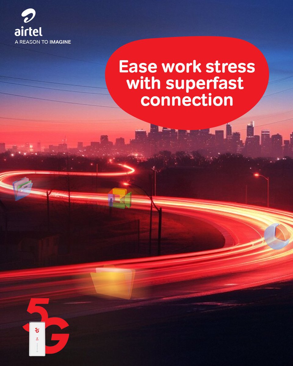 Don’t let poor connection stress
you out! Stay connected with Airtel 5G.

Click airtel.com.ng/4G_5G_Coverage… to see the 5G zones.

#LiveTheFutureWithAirtel
#AReasonToImagine