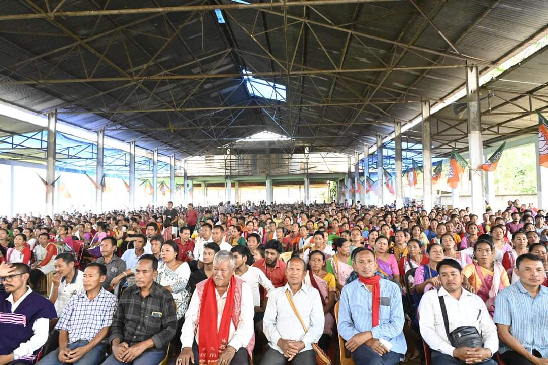 The people are already in a celebrative mood for #BJP MP Candidate Shri @Amarsingejangpo in Phuloni, with Shri @Bhabesh_KalitaR, Hon'ble President, BJP Assam Pradesh, @horensingbey, Hon'ble MP, Hon'ble MLAs @darsingronghang, @englengbidya, EM Kangbura Killing, other dignitaries,