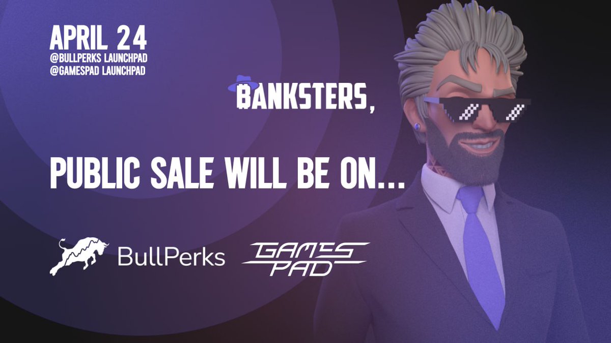 🏦 $BARS token presale is scheduled to be on @bullperks & @gamespad_vc! Get ready for our highly anticipated presale on some of the biggest & leading launchpads in the crypto space! This is your chance to be a part of the Banksters Revolution. 🚀 📆 April 24 (1.15pm UTC for…