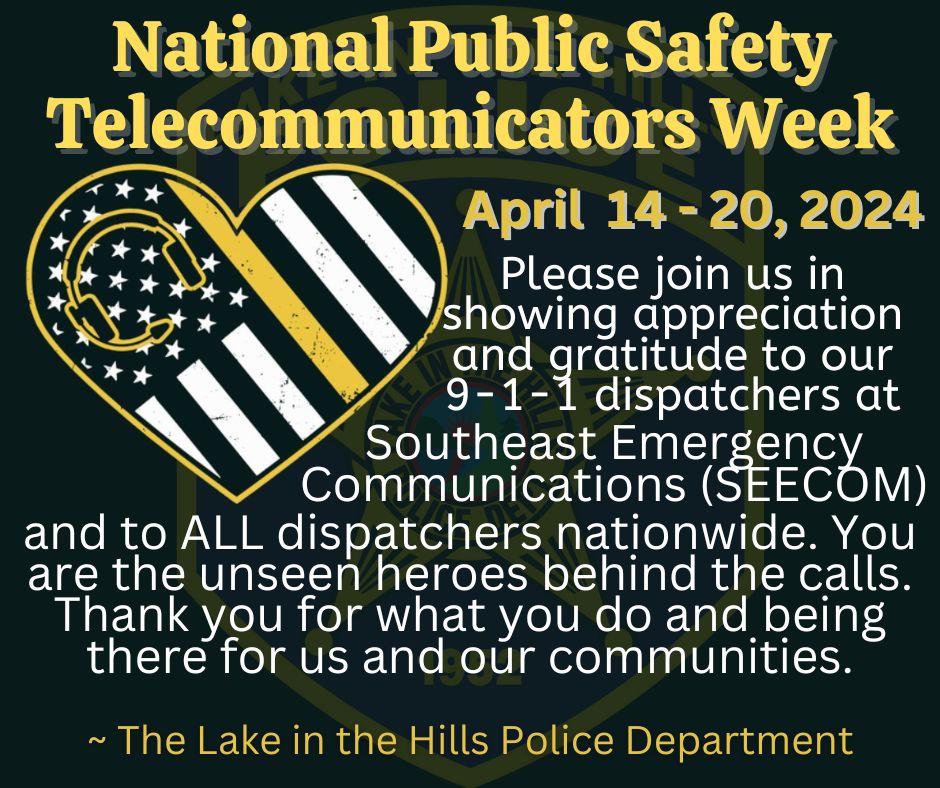 LITHPolice's tweet photo. Happy Nat'l Public Safety Telecommunicators Week to #SEECOM & the thousands of men & women who respond to 911 calls, dispatch emergency professionals & equipment, & provide lifesaving assistance to people nationwide when every second counts. 💛🎧💛#lithpd #tyfys #publicsafety https://t.co/Xfe6m6HUed