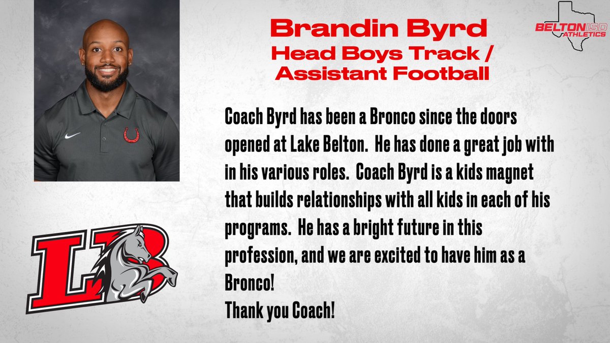 Belton ISD Athletics (@beltonisdath) on Twitter photo Belton ISD Coach's Spotlight! <a href="/BeltonISD/">BeltonISD</a> <a href="/lakebroncotrack/">Lake Belton Boys Track & Field</a> <a href="/LBBroncoFB/">Lake Belton HS Football</a> Belton ISD Coach's Spotlight! <a href="/BeltonISD/">BeltonISD</a> <a href="/lakebroncotrack/">Lake Belton Boys Track & Field</a> <a href="/LBBroncoFB/">Lake Belton HS Football</a>