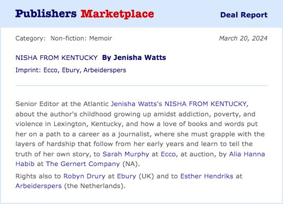 ‼️This still feels surreal but I’m writing a book. Thank you to @TheAtlantic for giving me the space & time to write in first place. 🥹